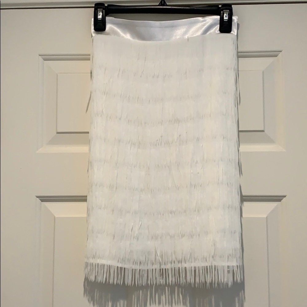 White fringe skirt - NWOT